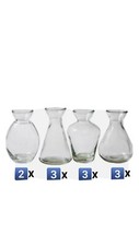11x Tischdeko Blumenvase aus Glas Tischdeko Flaschenvase Kleinevase Glasvase