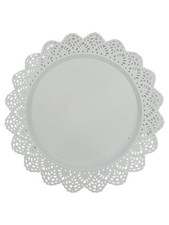 IKEA Kuchenplatte Metall Weiß Lochmuster 38cm Servierplatte Festlich