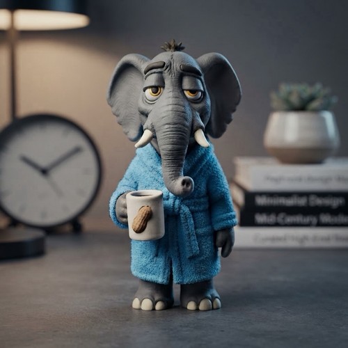 Müde elefant figur - müde, mit