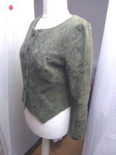 CLAMOTTI Jacke Baumwollcord dunkelgrün bestickt Gr. M