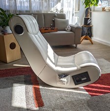 2.1-Soundsessel/Gamingchair (Kunstleder, weiß, Maße: 80|45|90 (H|B|T))