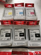 6x Original Canon Tintenpatronen PFI-102MBK PFI-102BK PFI-102C PFI-102M PFI-102Y