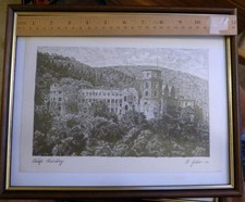 Schloß Heidelberg Radierung