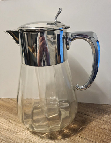 Jugendstil glas krug mit chrom - mit,