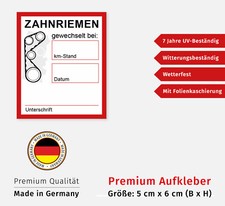 Aufkleber Zahnriemen gewechselt Service Wechsel Kundendienst Wartung Auto KFZ