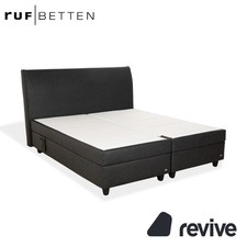 Ruf Kunstleder Bett Boxspringbett Schwarz Anthrazit 180x200 höhenverstellbares