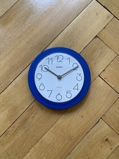 Vintage STAIGER QUARTZ Wanduhr West Germany Space Age Blau/Weiß