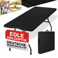 Klapptisch 180 cm klappbar Tragegriff in Holzoptik Camping Garten Party Tisch