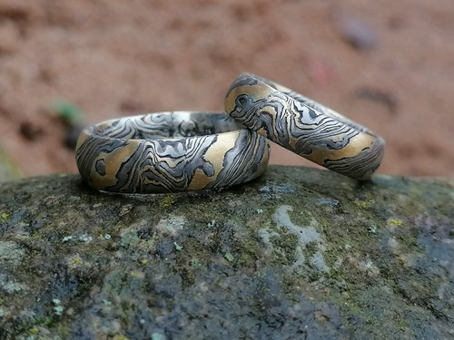 Trauringe mokume gane gold 900 - mokume,