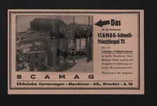 DRESDEN, Werbung 1936, SCAMAG Sächsische Kartonnagen-Maschinen AG Stanztiegel