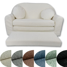 Sofa David Ausklappbares Kindersofa aus Teddystoff mit Verlängerung in 6 Farbe