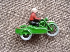 Lego alt 1/87 Motorrad m. Beiwagen alte Form 1.Version grün/rot 50/60er Jahre