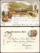 Ansichtskarte Litho AK Bad Ischl 3 Bild Stadt Warte Siriuskogel 1899