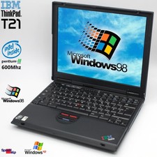 NOTEBOOK IBM THINKPAD T21 INTEL PENTIUM 3 600MHZ  LAPTOP WINDOWS WIN 98 LPT 20GB