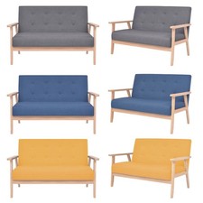 2 Sitzer Sofa Ecksofa Couch Eckcouch Wohnzimmer Sessel Modern Massivholz Rahmen 