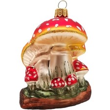 Pilze, Fliegenpilze 8 x 7cm - Schatzhauser Glasschmuck Christbaumschmuck