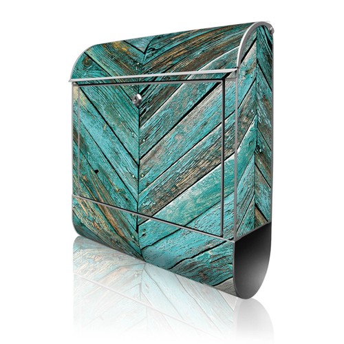 Design briefkasten holz bunt - design,