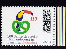 Bund, 2024, 3833, MNH **,  200 Jahre deutsche Einwanderer in Brasilien.