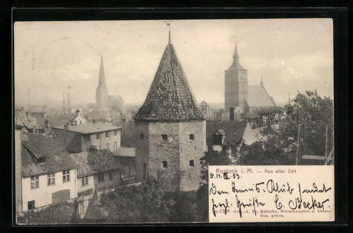 Rostock teilansicht mit turm - rostock,,