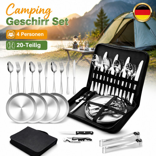 Camping geschirr set - set, 20-teilig