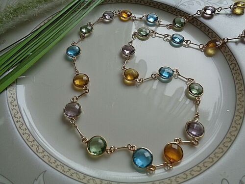 Lange edelsteinkette gold - lange, edelsteinkette,