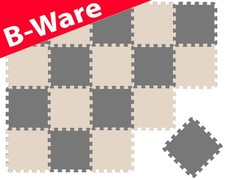 B-Ware 18 Teile Baby Kinder Puzzlematte Grau Beige 30x30 Krabbelmatte