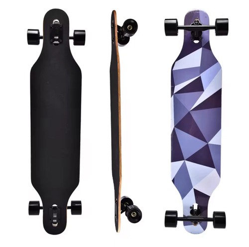 Purple geometric longboard - geometric, –
