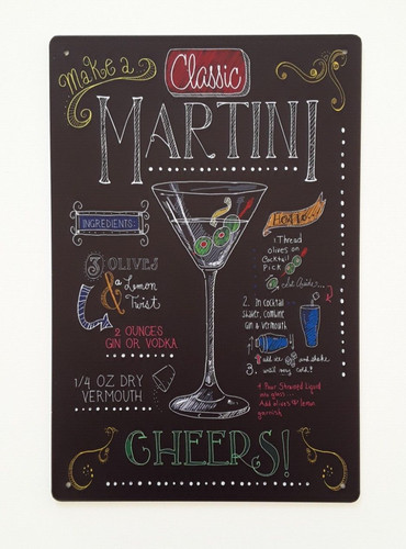 Blechschild retro martini - retro,