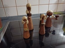 Engel Holz mit Messingflügeln und 1 Kerzenengel