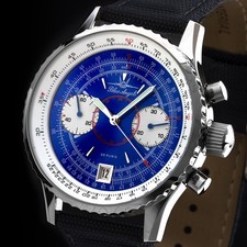 Blue Angels Fliegerchronograph Chronograph Uhr Fliegeruhr POLJOT 3133 Russland