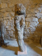 Stele Skulptur Holz 97 cm hoch Deko Naturholz Dekoration unbehandelt ca. 10 Kg