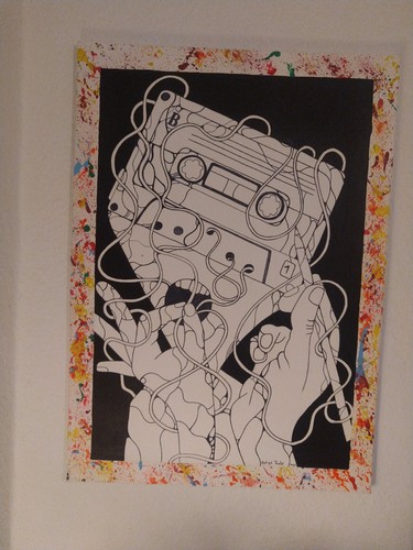 Acrylgemälde„Retro-Kassette