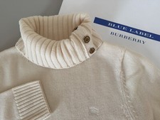 * * BURBERRY * * Luxus Strickpulli aus Japan 100% Wolle Cremeweiss Gr.38 NEU&OVP
