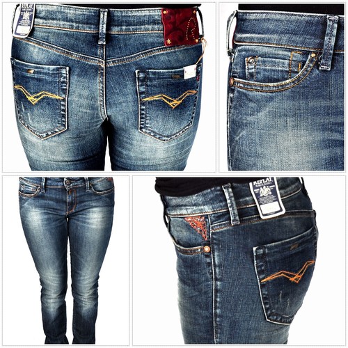 Replay pearl straight strech - pearl,