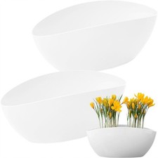 2x Weiße Ovale Blumentopf