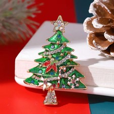 Mode Weihnachtsbaum Brosche Geometrisch Mehrfarbig Emaille Schmuck Accessoire