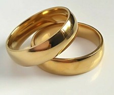 1Paar Edelstahl Ringe 6mm Gold