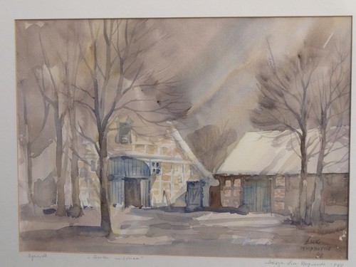 Worpswede winter bauerhof - im, winter,