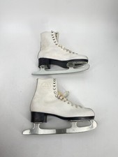 * SCHLITTSCHUHE LEDER WEIß EISKUNSTLAUF MONTAN GRÖßE 38 VINTAGE
