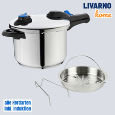 LIVARNO home Schnellkochtopf Kochtopf Topf 22cm 6 L , alle Herdarten . Induktion