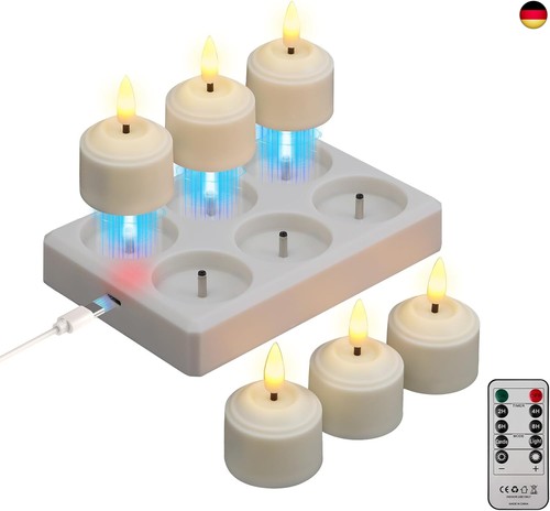 6er aufladbare teelichter mit - aufladbare,