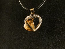 Anhänger 24 Karat Vergoldet Schmuck Herz Gelb Love Strass Valentinstag Liebe