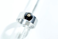 BUNZ Spannring ° satinierter Stahl / Brillant / 750er Gold / Onyx Designerring