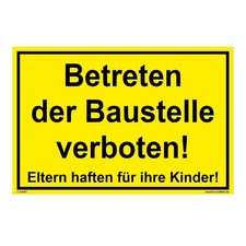 Schild betreten der - -,
