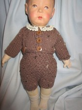 STRICKANZUG 2-teilig alte Häkelspitze paßt KK-Puppe 1+Hampelchen UVP 49,90 Euro