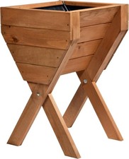 dobar Hochbeet inkl. Pflanzfolie Salatbeet Bausatz Massivholz Balkonbeet klein