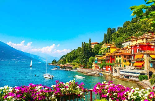 Wandbild stadt varenna - wandbild:,