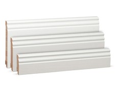 Sockelleiste Hamburger Leiste Weiß RAL9010 Massivholz Berliner Fußleiste