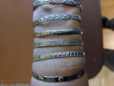 6 Armreife Edelstahl Poliert