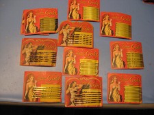 Original 10 Stück Werbung mit Haarspangen Friseurbedarf 1950.Jahre